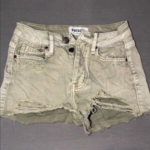 RSQ Women's Distressed Green Shorts